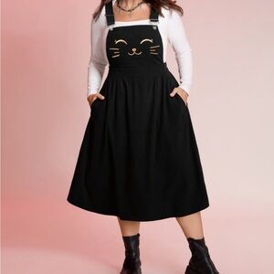 Black Cat Face Pinafore Dress BloomChic size 12